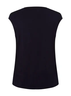 comma Damen Shirt in marine - Ausschnitt: V-Ausschnitt