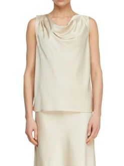 comma Damen Top in beige - Ausschnitt: Wasserfall