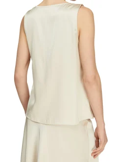comma Damen Top in beige - Ausschnitt: Wasserfall