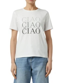 comma Damen T-Shirt in weiß - Ausschnitt: Rundhals
