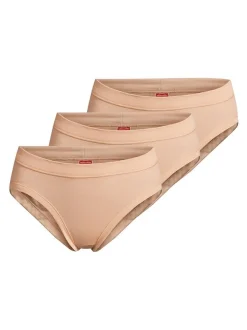 con-ta Damen Hüftslip - 3er Pack Feinripp in beige