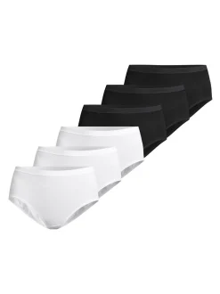 con-ta Damen Maxi Slip - 6er Pack Feinripp in mehrfarbig
