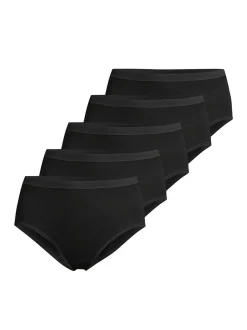 con-ta Damen Maxi Slip - 5er Pack Feinripp in schwarz