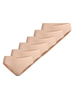 con-ta Damen Midi Slip - 6er Pack Feinripp in beige