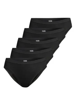 con-ta Damen Midi Slip - 5er Pack Feinripp in schwarz