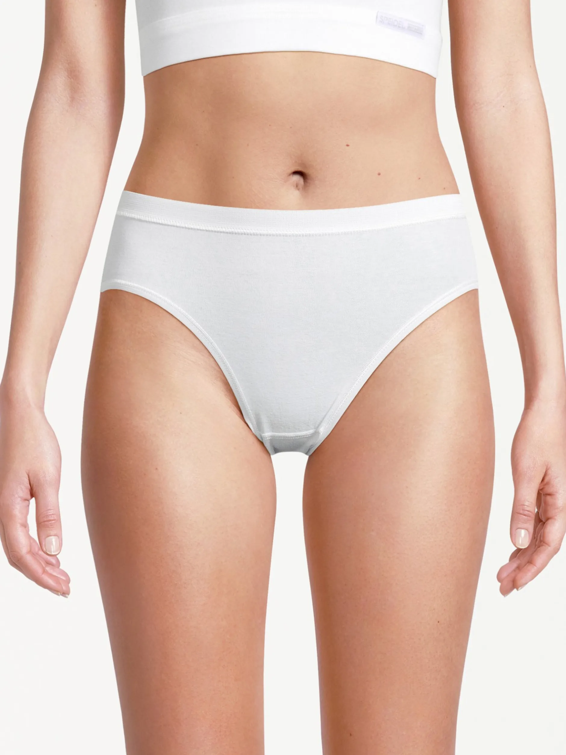 con-ta Damen Midi Slip - 5er Pack Feinripp in weiß