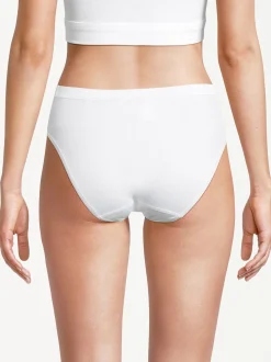 con-ta Damen Midi Slip - 5er Pack Feinripp in weiß