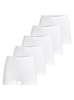 con-ta Damen Pagenschlüpfer - 5er Pack Feinripp in weiß