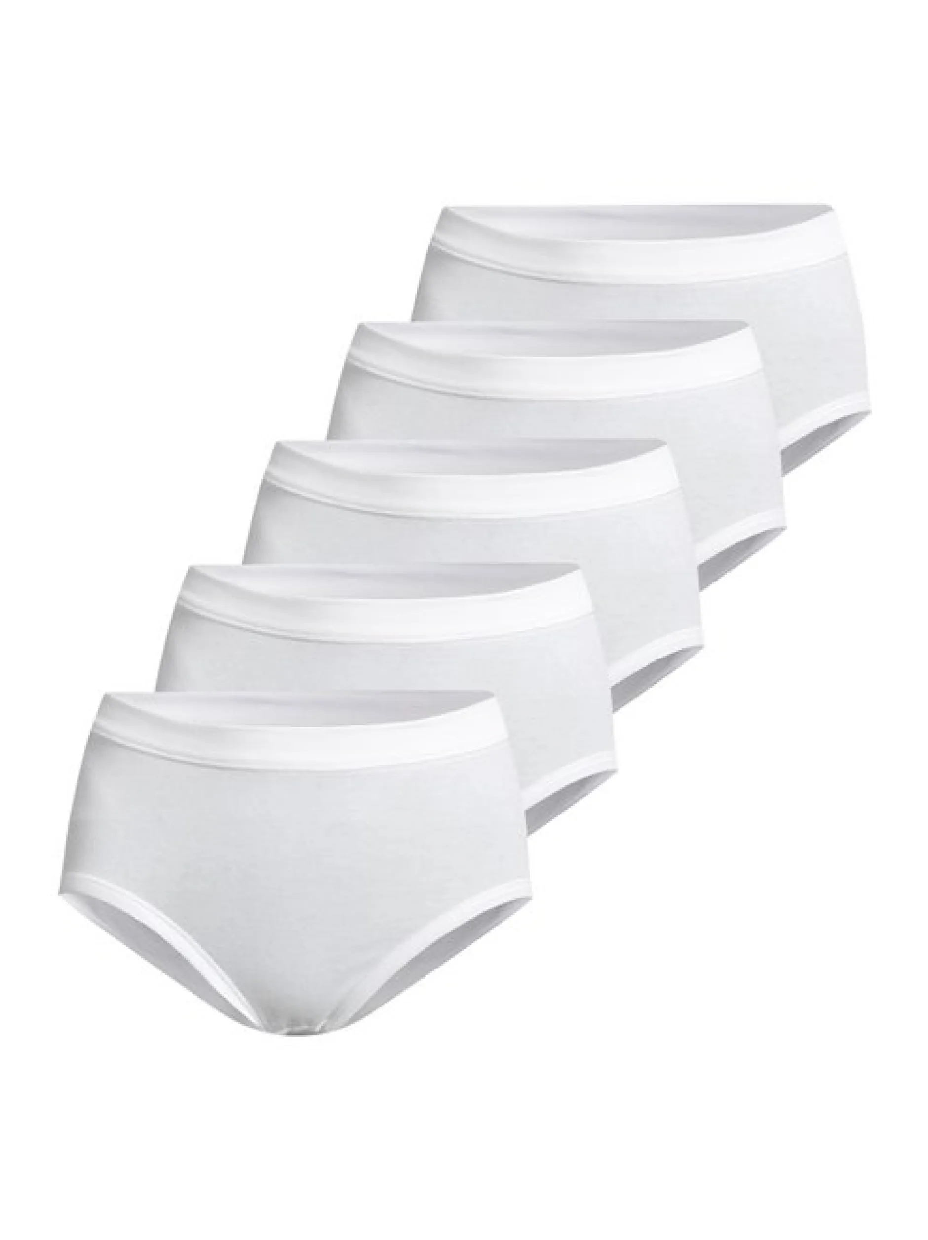 con-ta Damen Taillen Slip - 5er Pack Feinripp in weiß