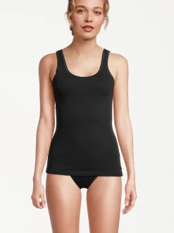 con-ta Damen Unterhemd - 6er Pack Feinripp in schwarz