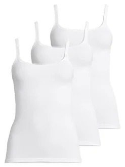 con-ta Damen Unterhemd - 3er Pack Feinripp in weiß