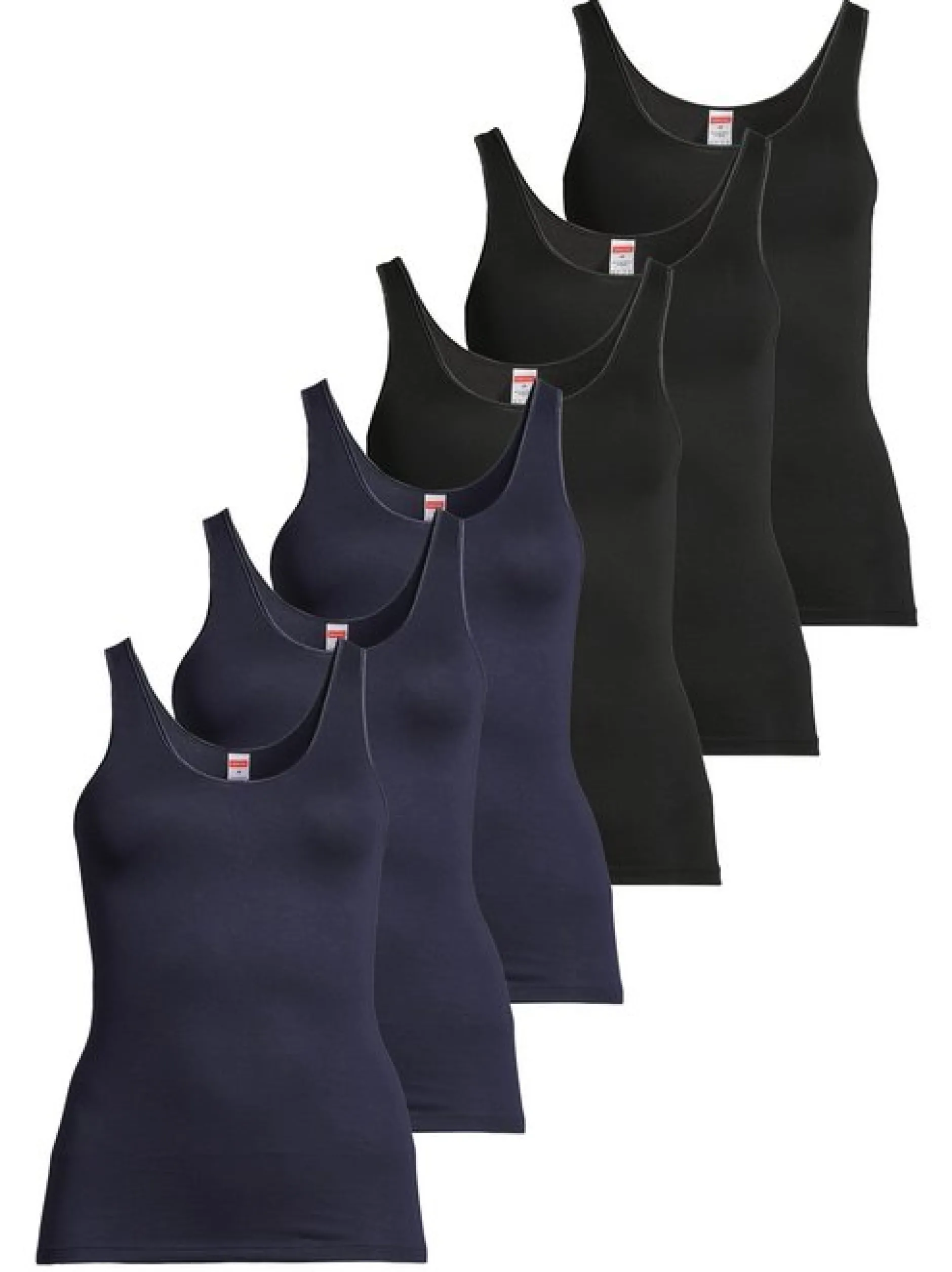 con-ta Damen Unterhemd - 6er Pack Modal in blau