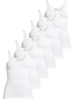 con-ta Damen Unterhemd - 6er Pack Modal in weiß