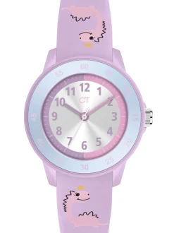Cool Time Mädchen Armbanduhr - The Cool Pink Dino in lila