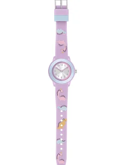 Cool Time Mädchen Armbanduhr - The Cool Pink Dino in lila