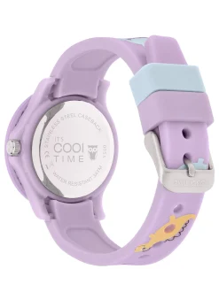 Cool Time Mädchen Armbanduhr - The Cool Pink Dino in lila