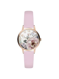 Cool Time Mädchen Armbanduhr - The Cool Rose Flower Power in rosa