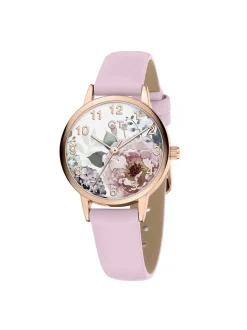 Cool Time Mädchen Armbanduhr - The Cool Rose Flower Power in rosa