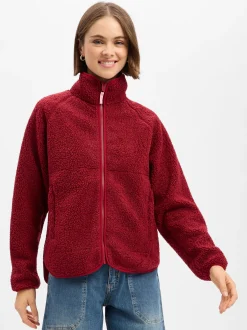 Derbe Damen Fleecejacke in bordeaux