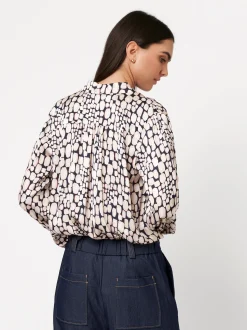 DESOTO Damen Bluse - Lena in blau - Ärmel: langarm