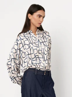 DESOTO Damen Bluse - Lena in ecru - Ärmel: langarm