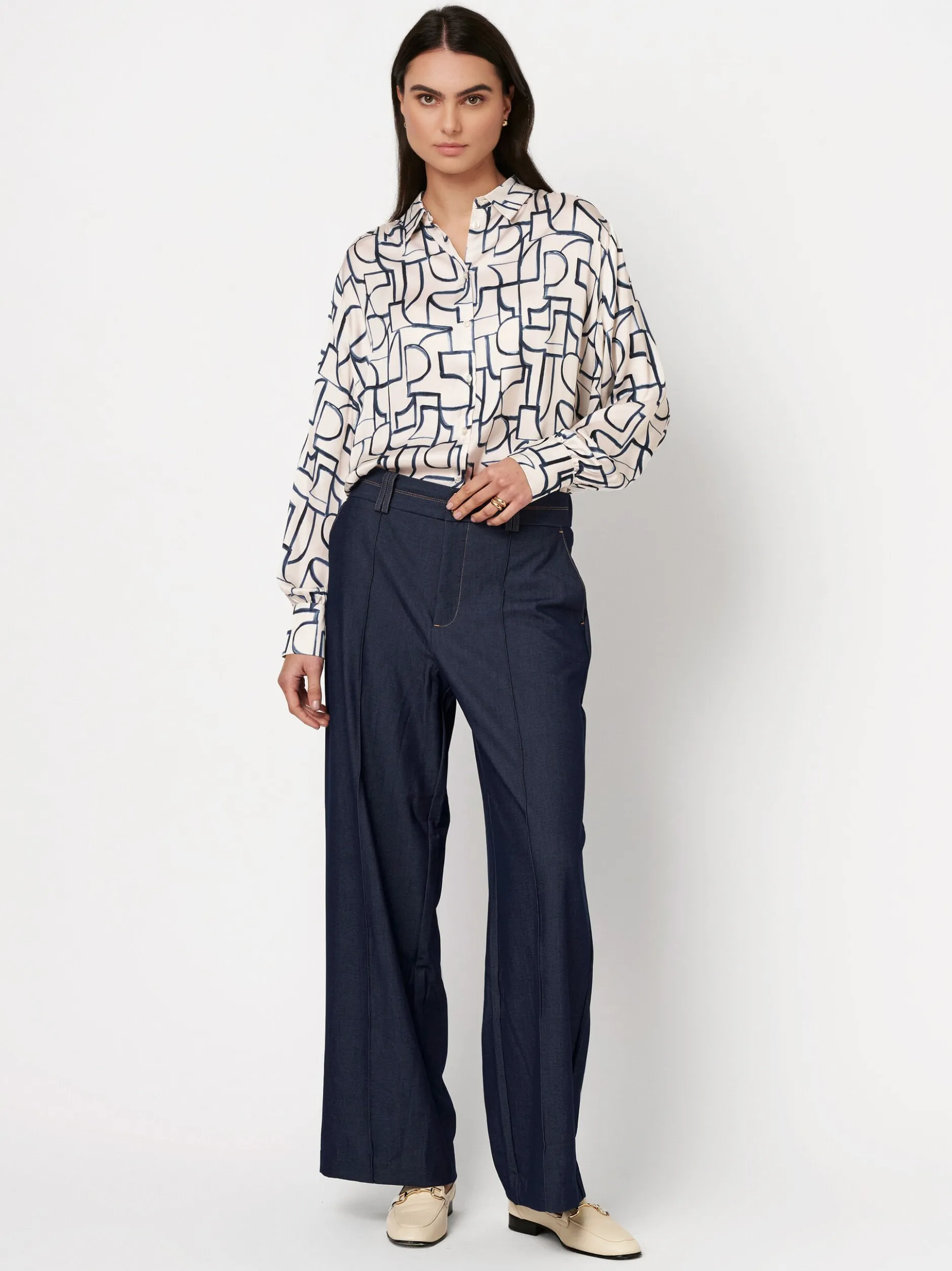 DESOTO Damen Bluse - Lena in ecru - Ärmel: langarm