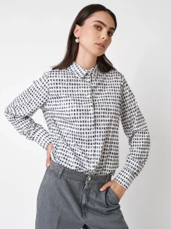 DESOTO Damen Bluse - Lizzy in blau - Ärmel: langarm