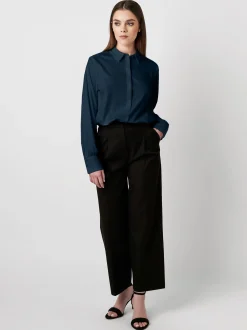 DESOTO Damen Bluse - Lizzy in blau - Ärmel: langarm