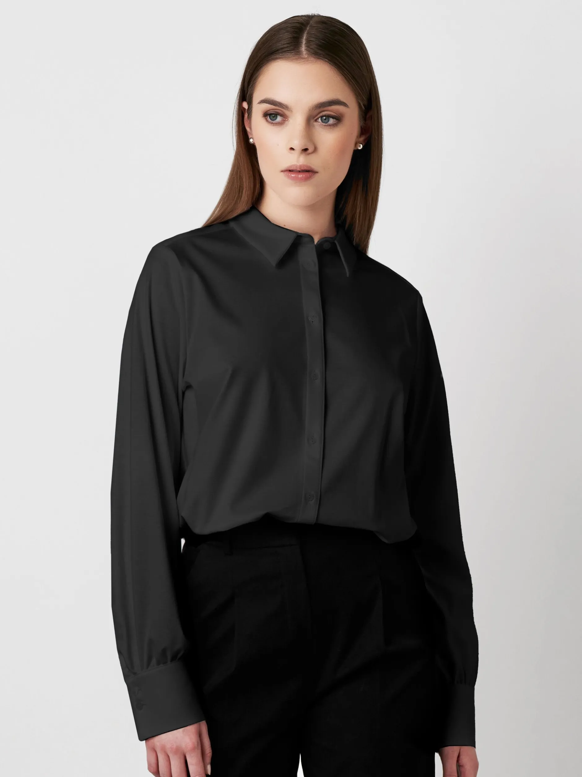 DESOTO Damen Bluse - Lizzy in schwarz - Ärmel: langarm