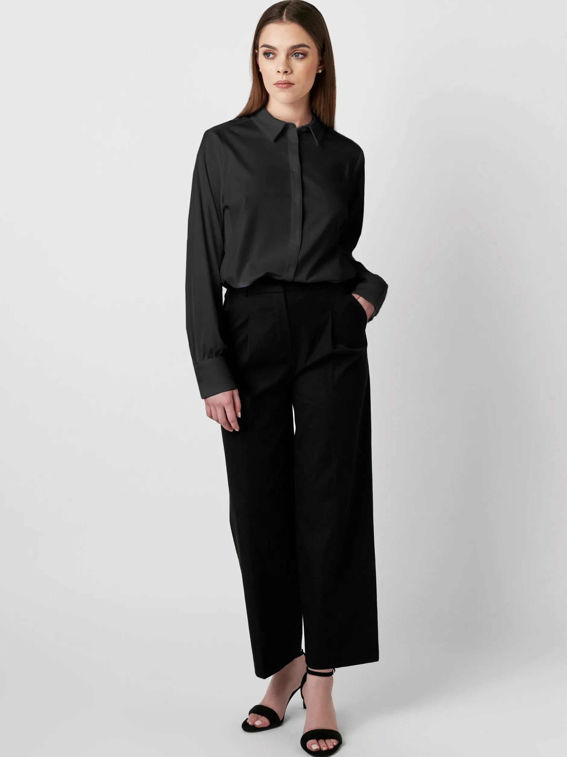 DESOTO Damen Bluse - Lizzy in schwarz - Ärmel: langarm