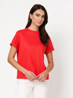 DESOTO Damen Shirt - Alexa in rot - Ausschnitt: Rundhals