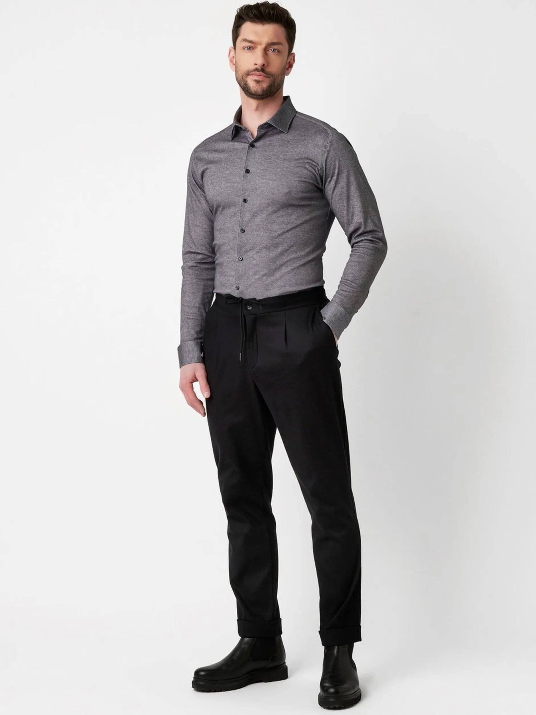 DESOTO Herren Hemd Casual Kent 1/1 in grau