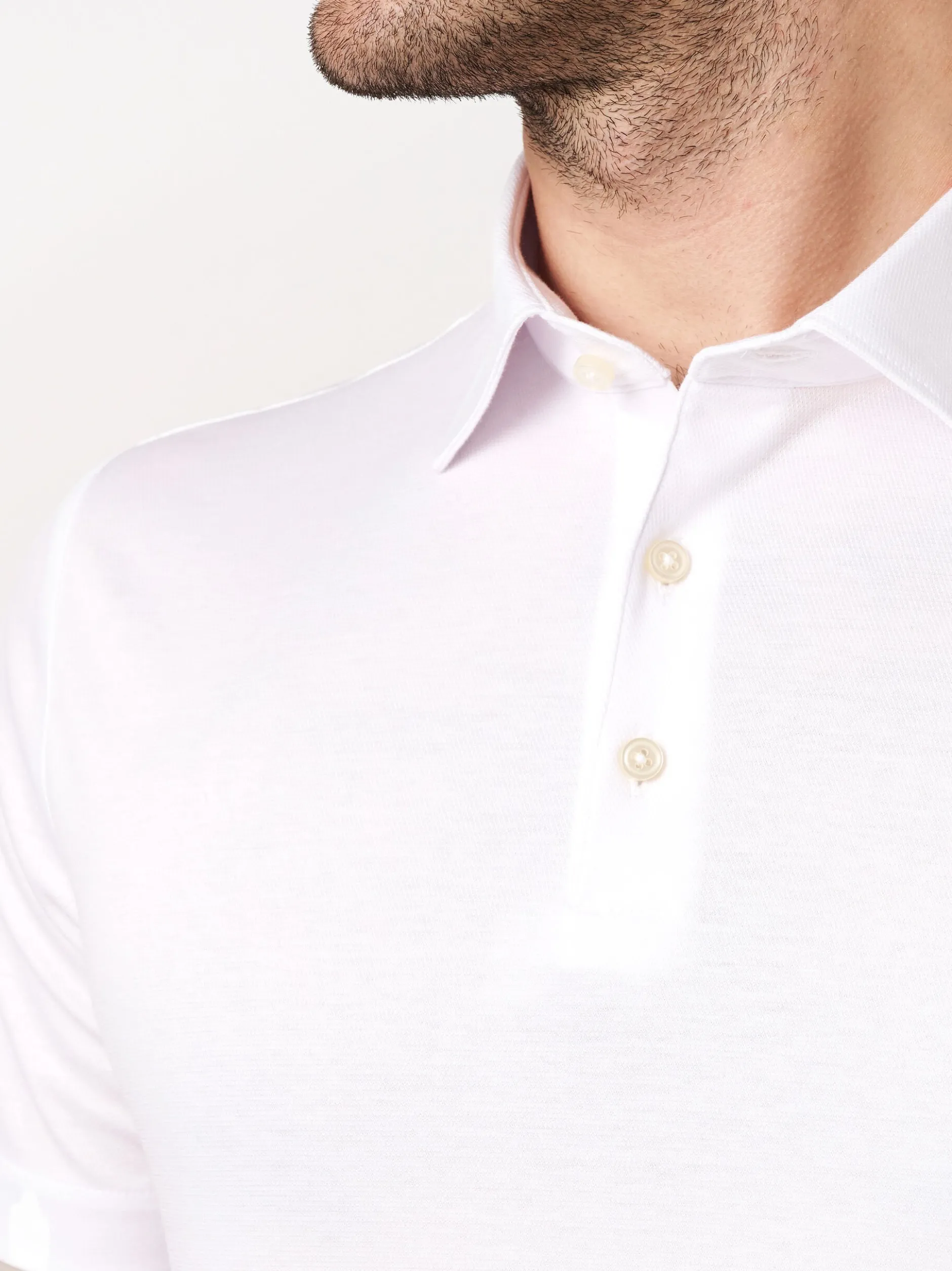 DESOTO Herren Poloshirt in weiß - Ärmel: kurzarm