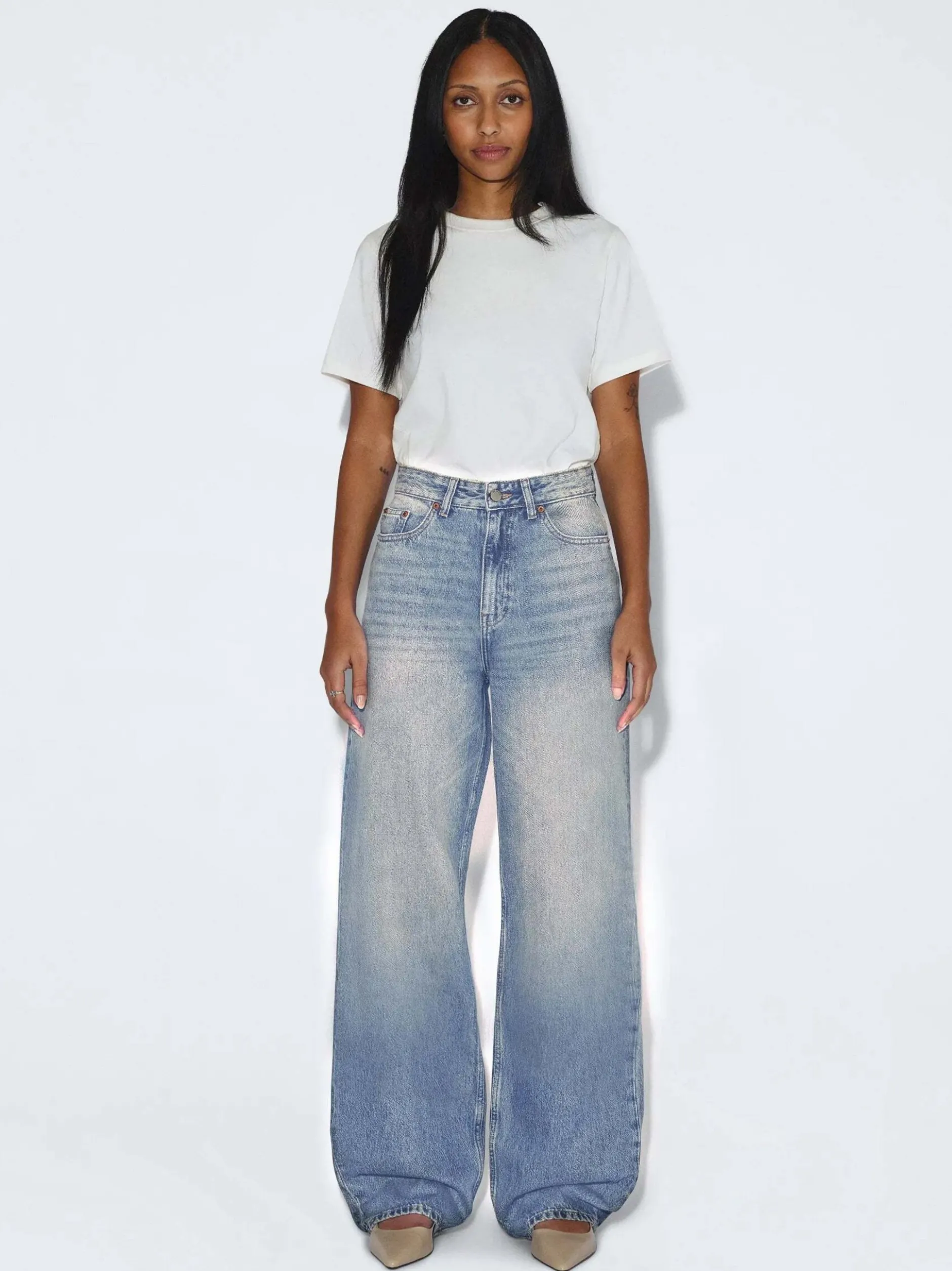 Dr. Denim Damen Jeans – Donna High Relaxed Jeans in light stone