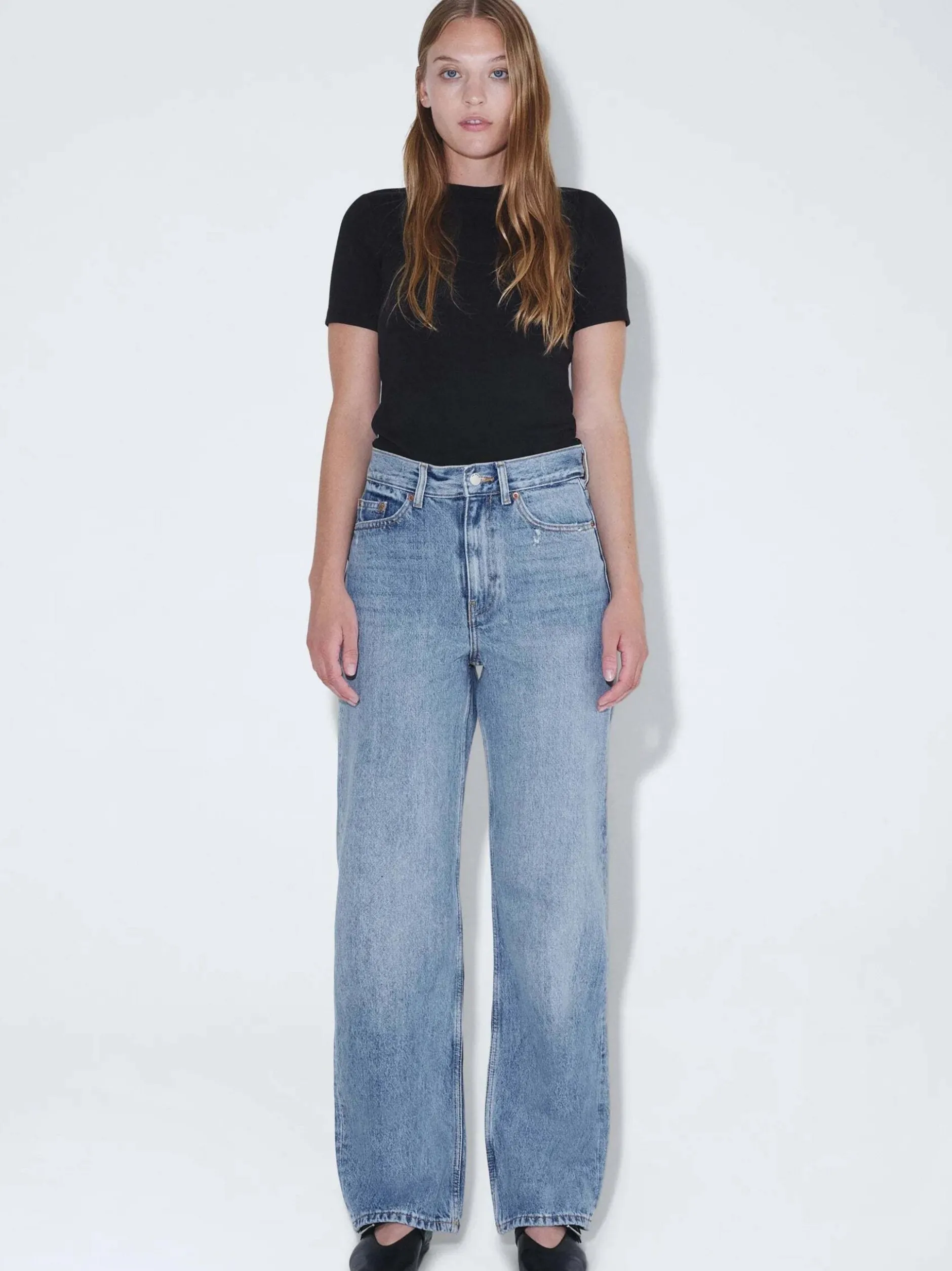 Dr. Denim Damen Jeans – Echo High Straight in light stone