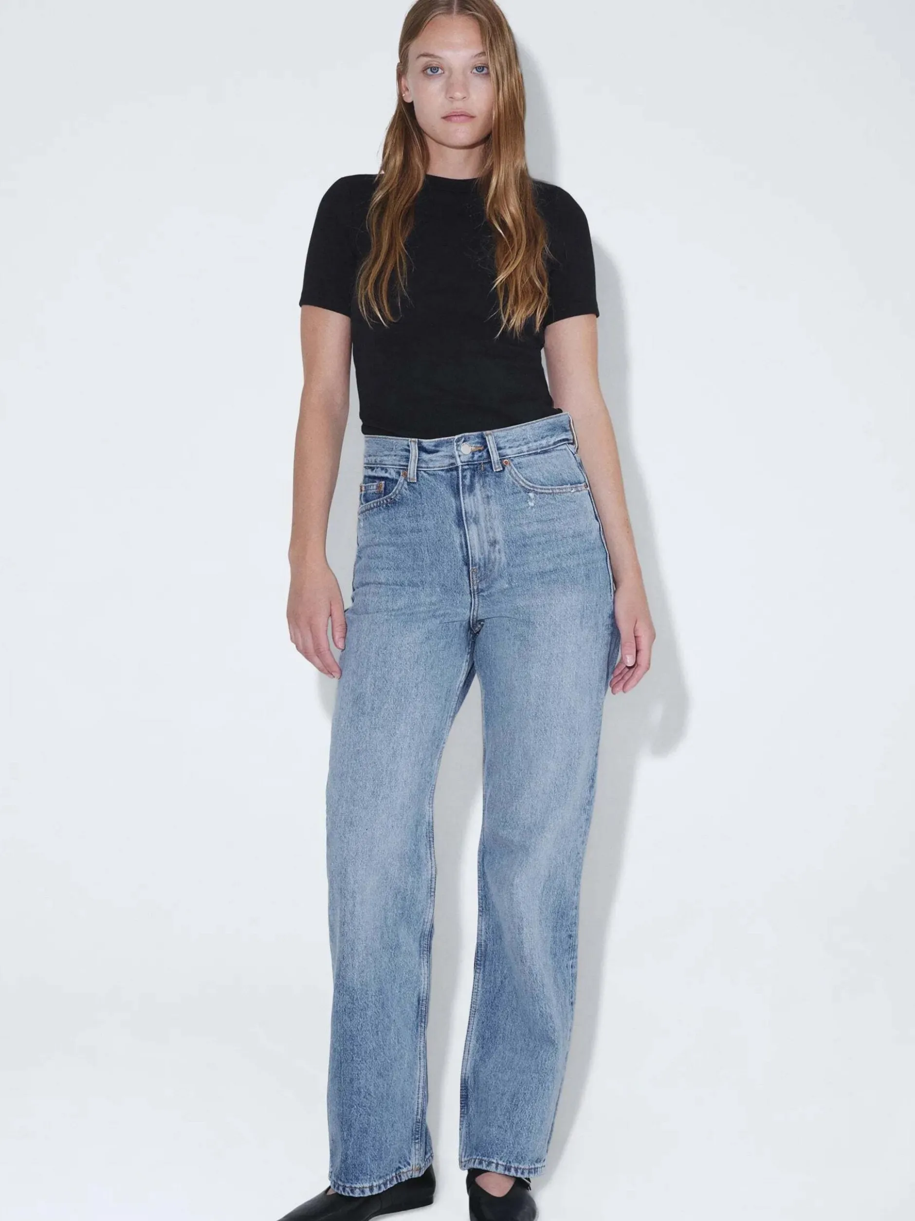 Dr. Denim Damen Jeans – Echo High Straight in light stone