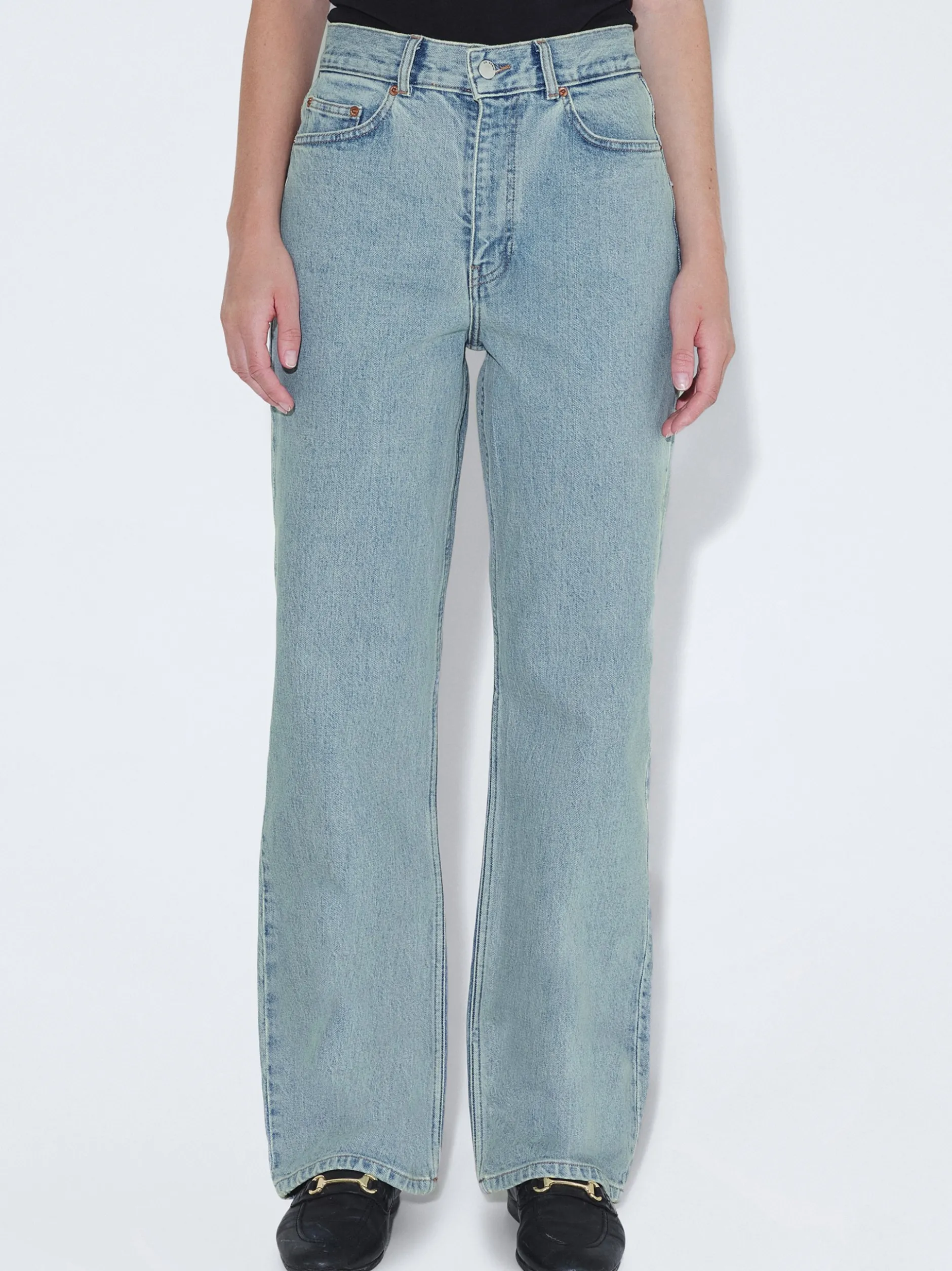 Dr. Denim Damen Jeans – Echo High Straight in light stone