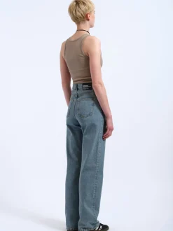 Dr. Denim Damen Jeans – Echo High Straight in light stone
