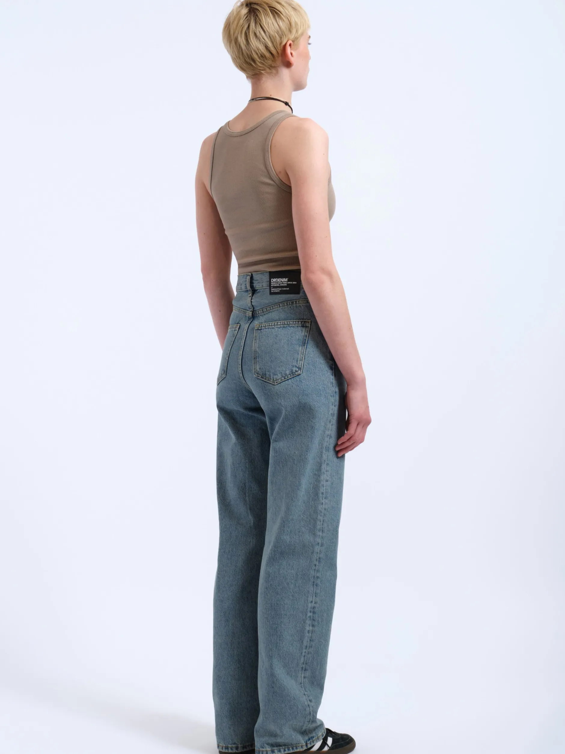 Dr. Denim Damen Jeans – Echo High Straight in light stone