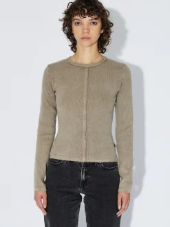 Dr. Denim Damen Langarmshirt – Stella Rib in beige