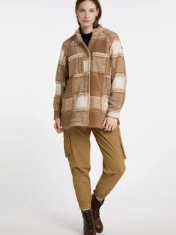 Dreimaster Damen Übergangsjacke aus Wollgemisch in camel ecru