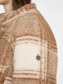 Dreimaster Damen Übergangsjacke aus Wollgemisch in camel ecru