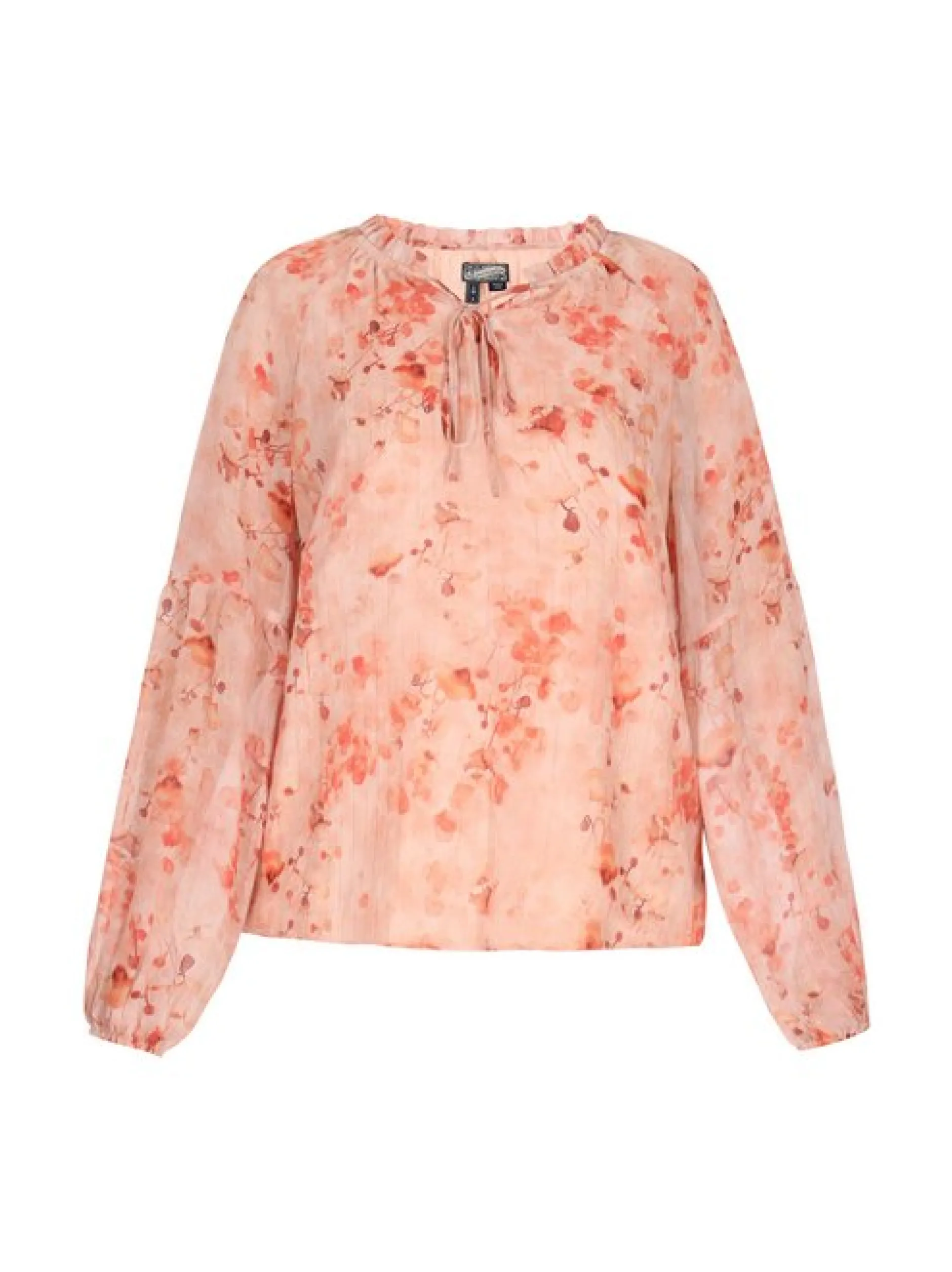 Dreimaster Damen Bluse in aprikot - Ausschnitt: Rundhals