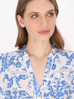 Dreimaster Damen Bluse in blau