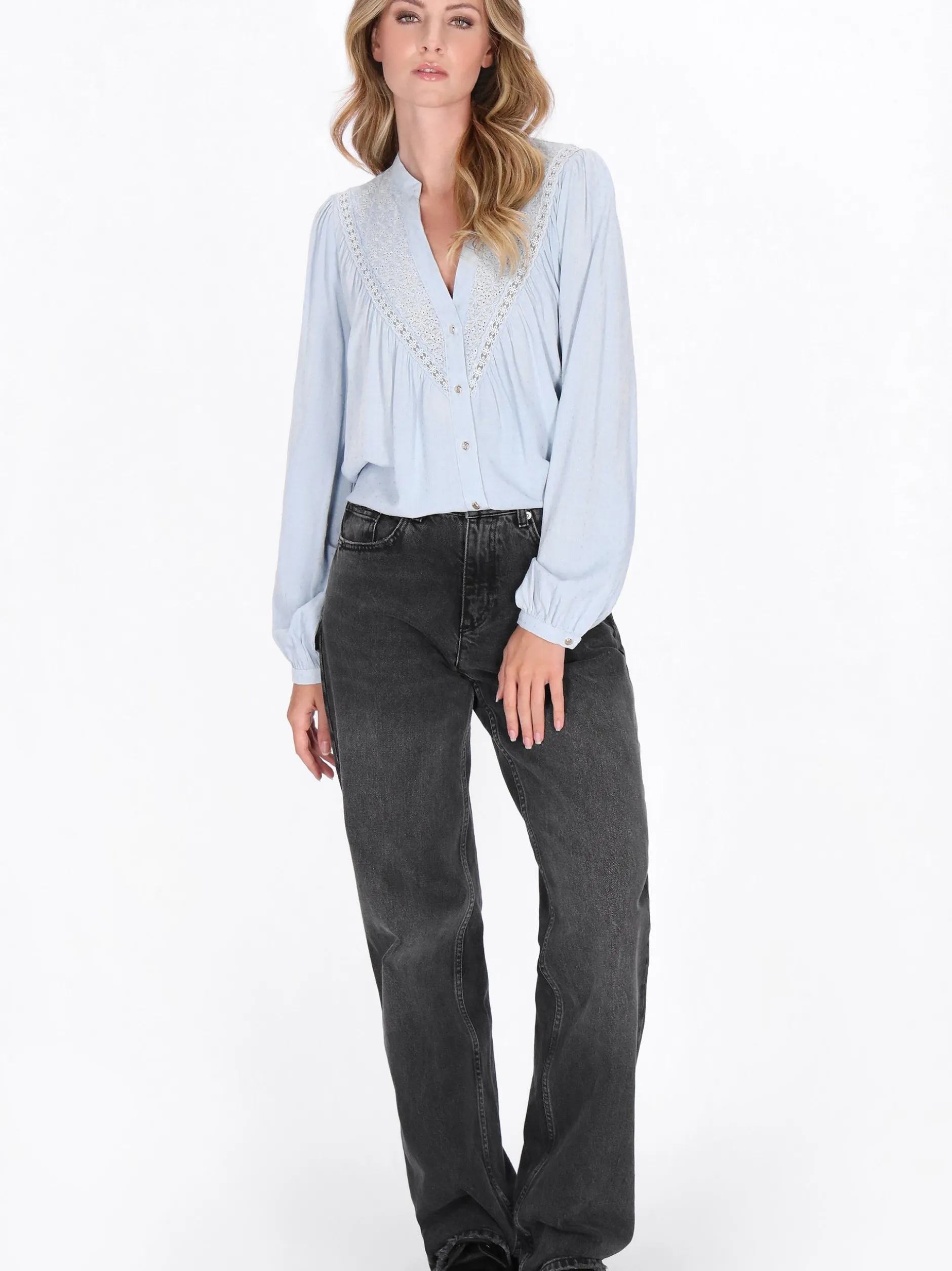 Dreimaster Damen Bluse in blau