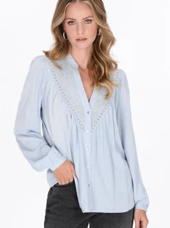 Dreimaster Damen Bluse in blau