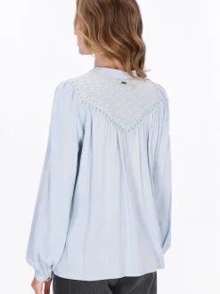 Dreimaster Damen Bluse in blau
