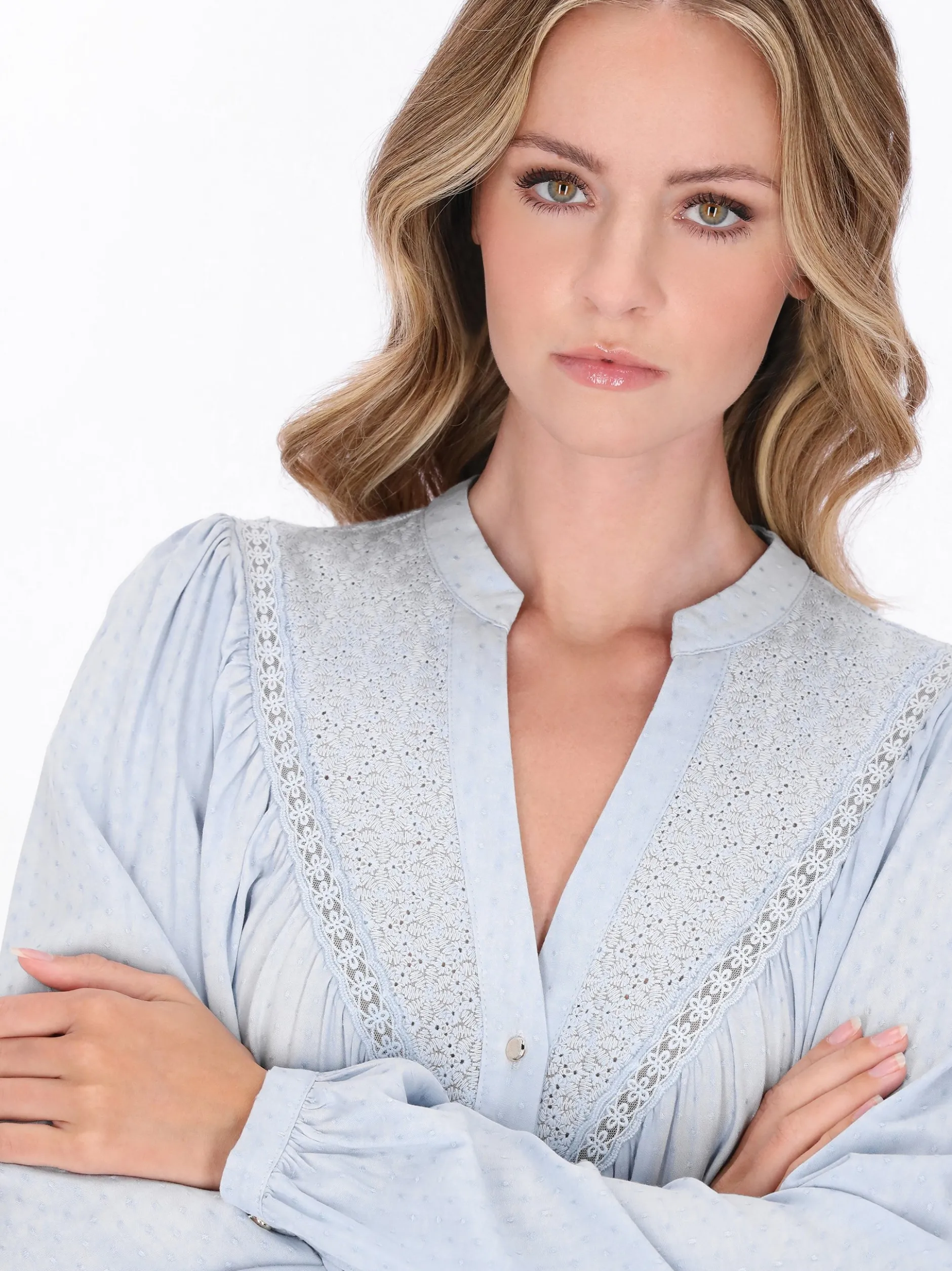 Dreimaster Damen Bluse in blau
