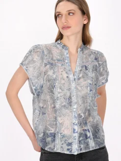 Dreimaster Damen Bluse in hellblau