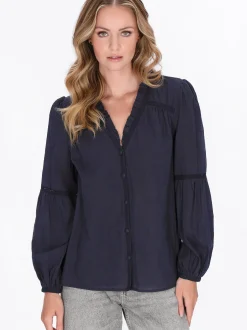 Dreimaster Damen Bluse in marine
